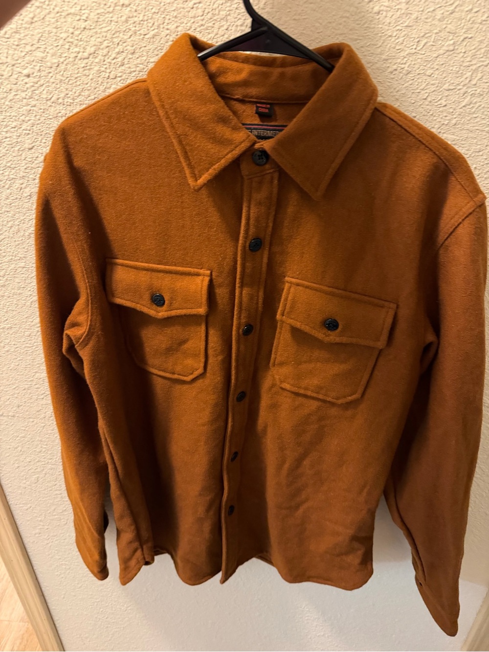 Schott NYC Rust Brown Military-Style Wool Shirt Jacket - Picture 1 of 3
